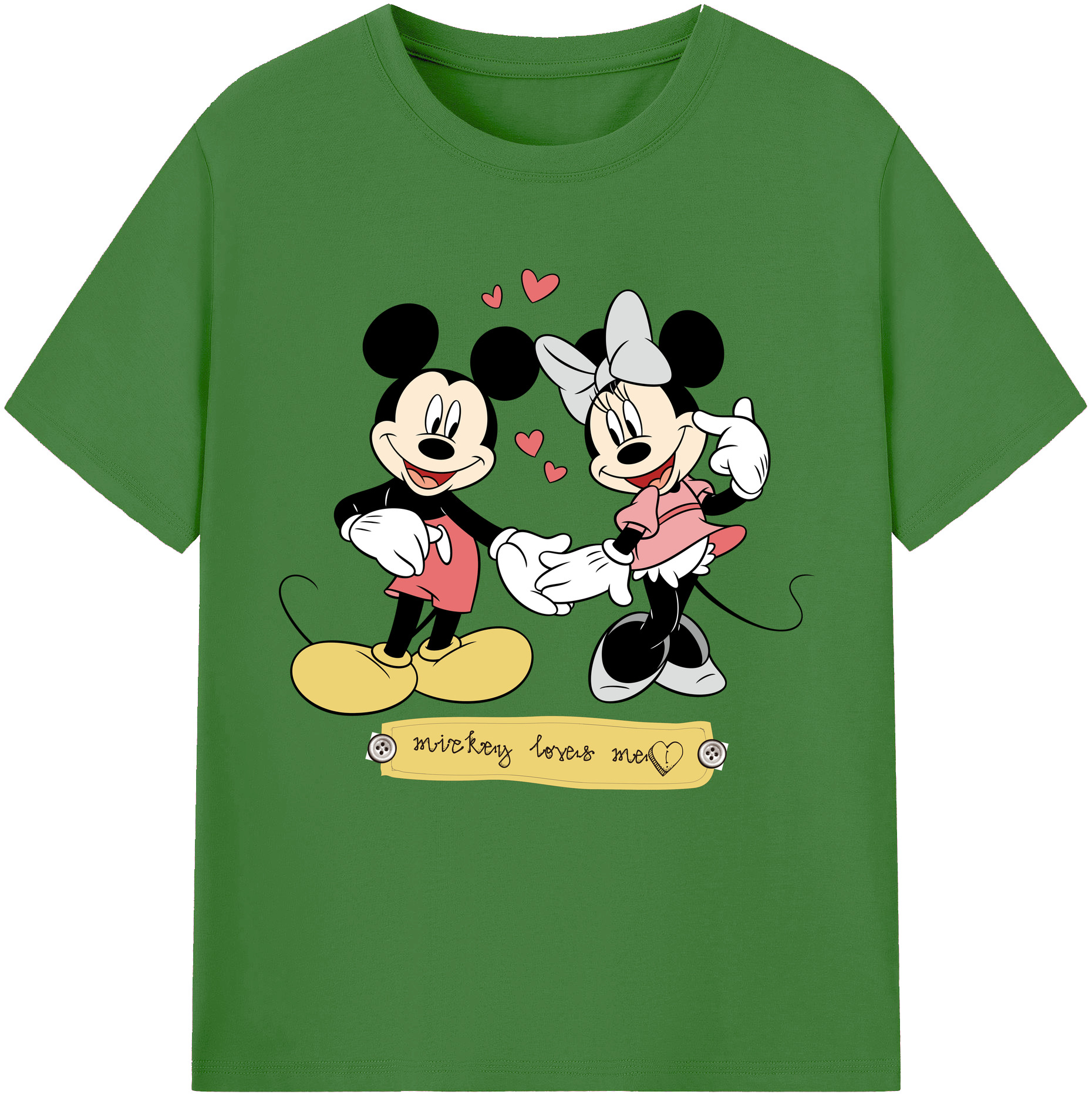 （画像用） ミッキーマウス Mickey Mouse レディースカジュアルプリントTシャツ（綿100％）